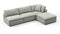 Sky - Sky Sectional Sofa, Three Seater, Right Chaise, Soft Gray Brushed Weave