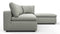 Sky - Sky Sectional Sofa, Three Seater, Right Chaise, Soft Gray Brushed Weave