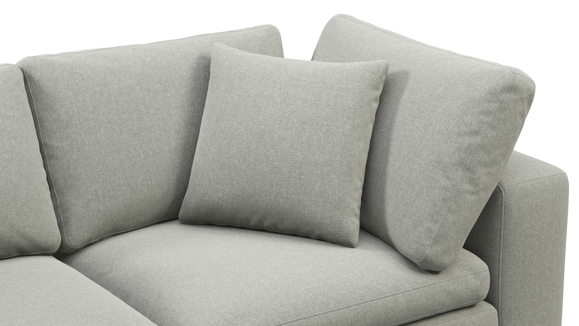 Sky - Sky Sectional Sofa, Three Seater, Soft Gray Brushed Weave