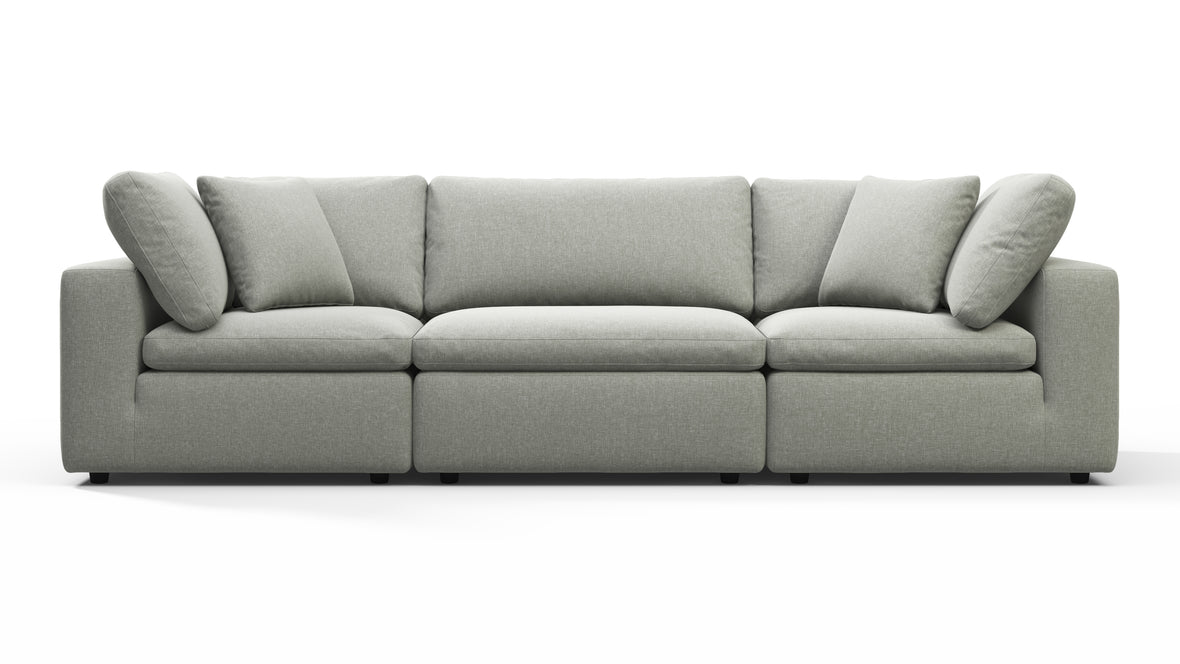 Sky - Sky Sectional Sofa, Three Seater, Soft Gray Brushed Weave