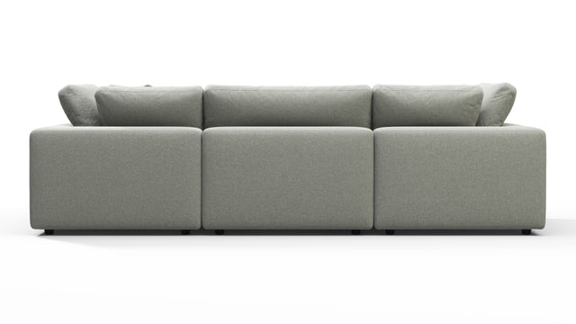 Sky - Sky Sectional Sofa, Three Seater, Soft Gray Brushed Weave