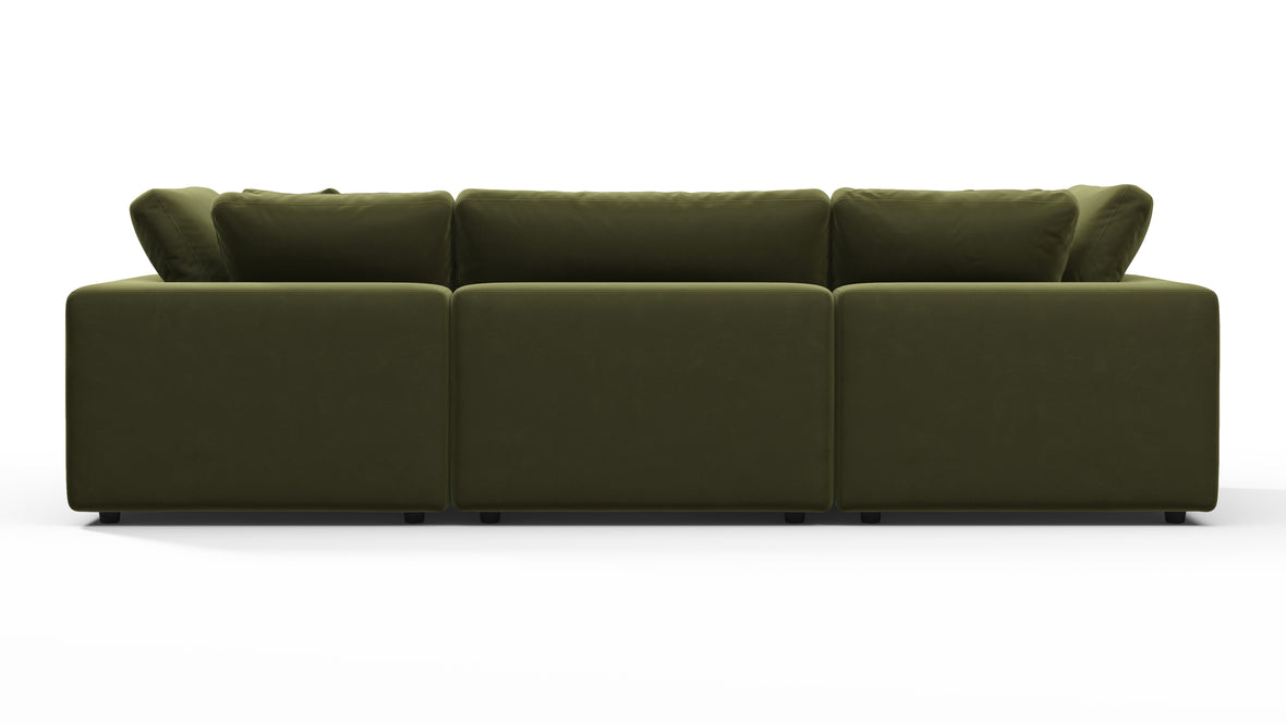 Sky - Sky Sectional Sofa, Three Seater, Spruce Luxe Velvet