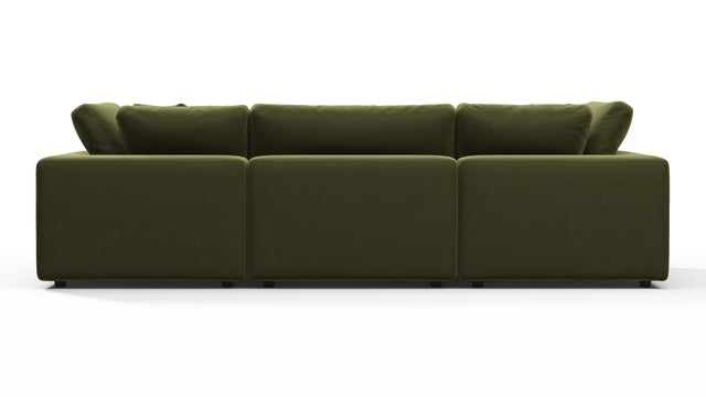 Sky - Sky Sectional Sofa, Three Seater, Spruce Luxe Velvet