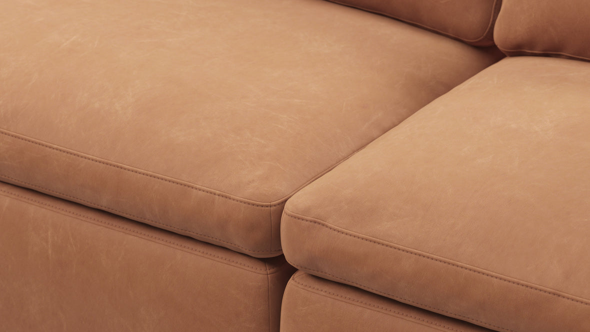 Sky - Sky Sectional Sofa, Three Seater, Tan Vegan Leather