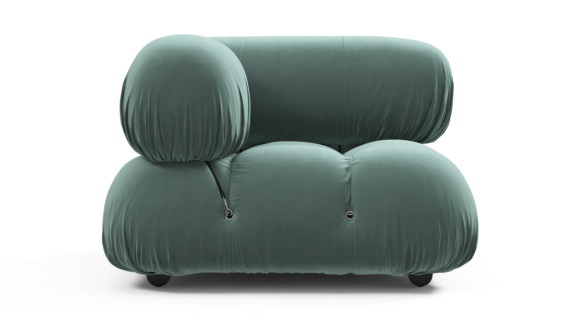 Belia - Belia Module, Left Corner, Jadeite Luxe Velvet