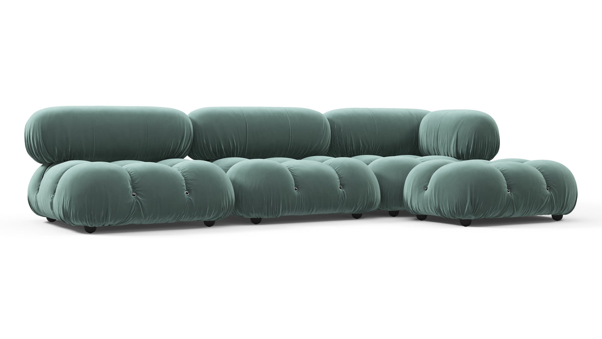 Belia - Belia Sectional, Right Chaise, Jadeite Luxe Velvet