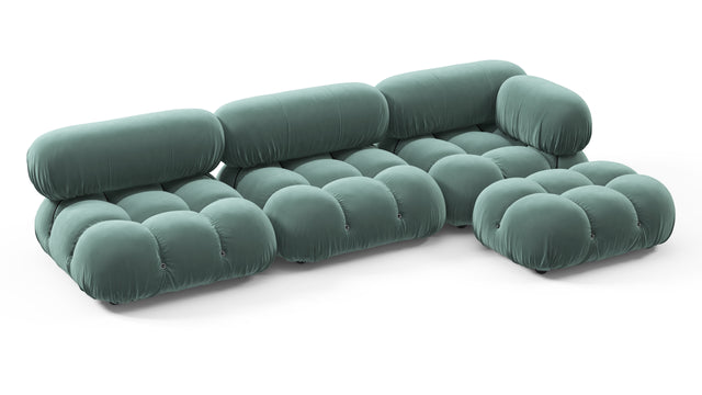 Belia - Belia Sectional, Right Chaise, Jadeite Luxe Velvet