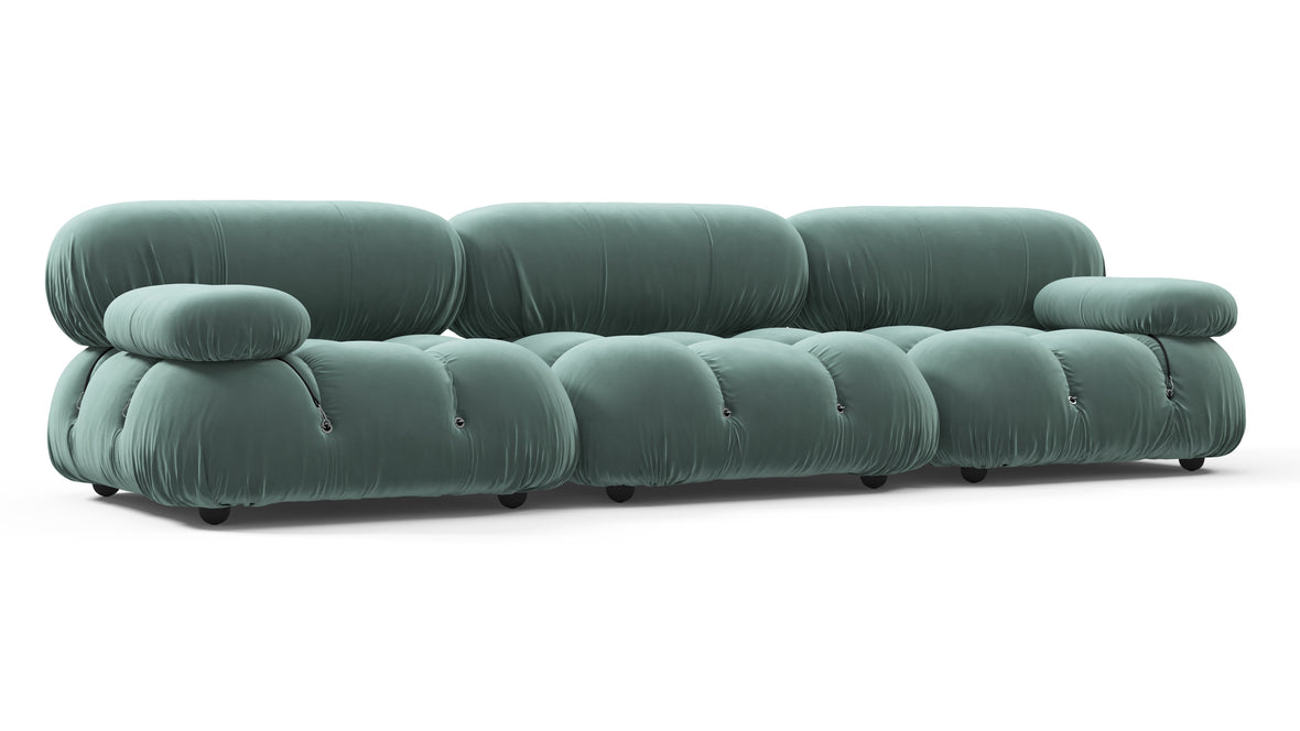 Belia - Belia Three Seater Sofa, Jadeite Luxe Velvet