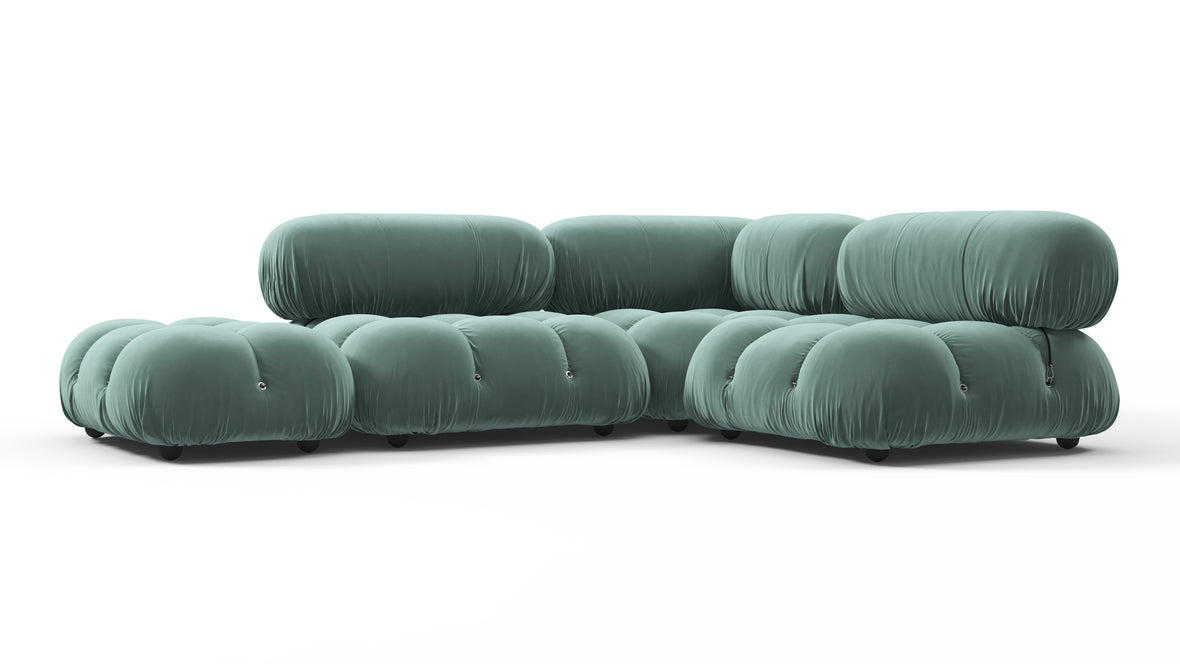 Belia - Belia Sectional, Small Right Corner, Jadeite Luxe Velvet