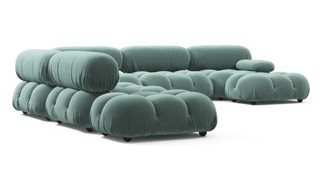 Belia - Belia Large Sectional, Left Corner, Jadeite Luxe Velvet