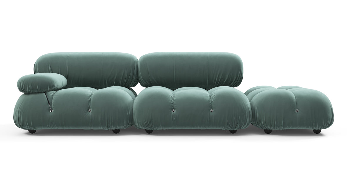 Belia - Belia Open End Sofa, Right, Jadeite Luxe Velvet