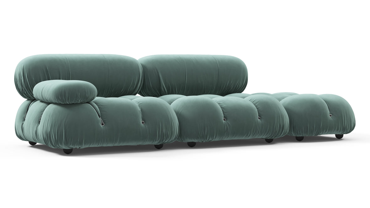 Belia - Belia Open End Sofa, Right, Jadeite Luxe Velvet