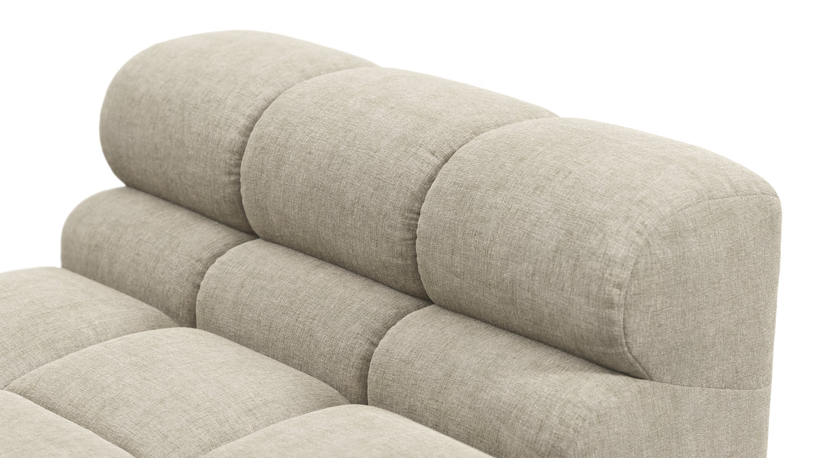 Tufted - Tufted Module, Armless Chaise, Beige Gray Chenille