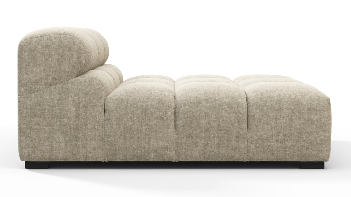 Tufted - Tufted Module, Armless Chaise, Beige Gray Chenille