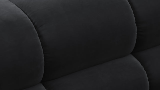 Tufted - Tufted Module, Armless Chaise, Black Velvet