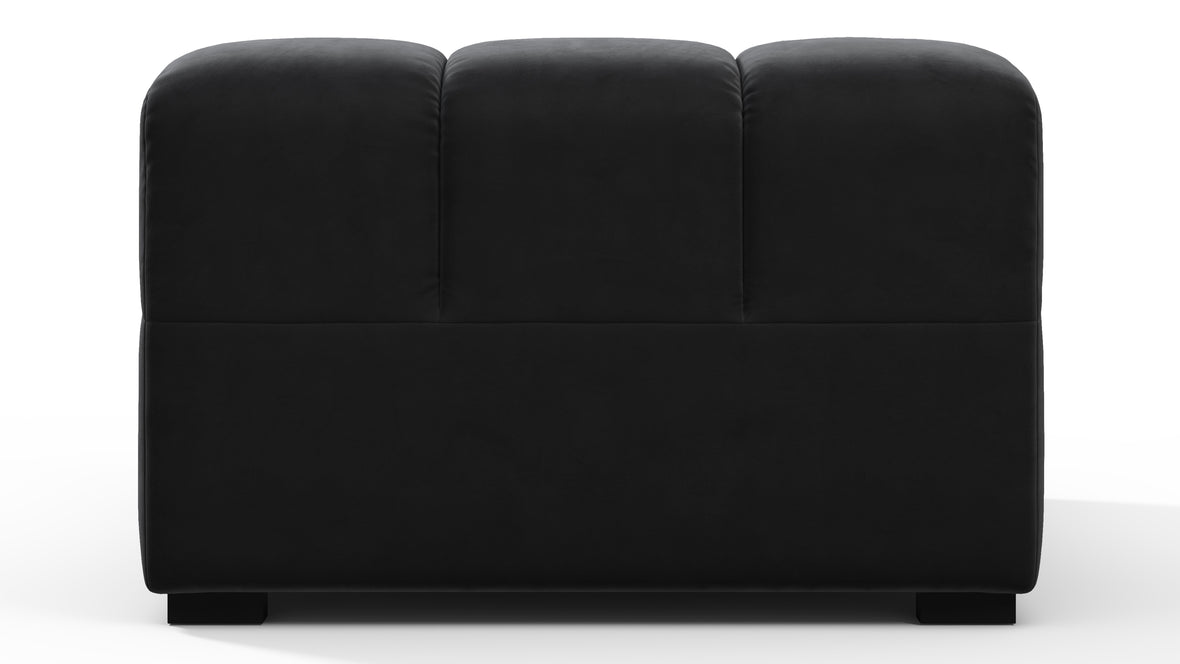 Tufted - Tufted Module, Armless Chaise, Black Velvet