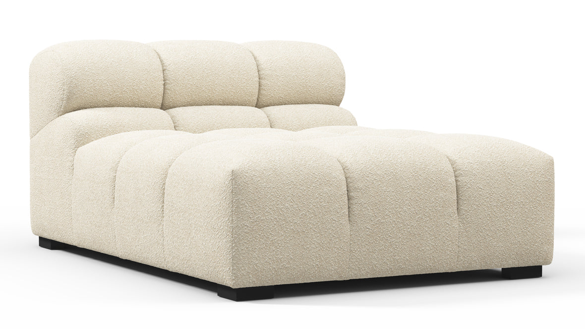 Tufted - Tufted Module, Armless Chaise, Eggshell Boucle