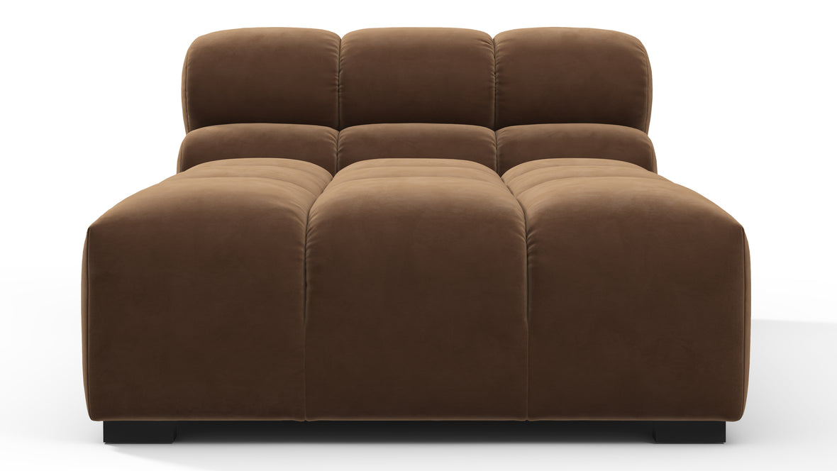 Tufted - Tufted Module, Armless Chaise, Mocha Velvet