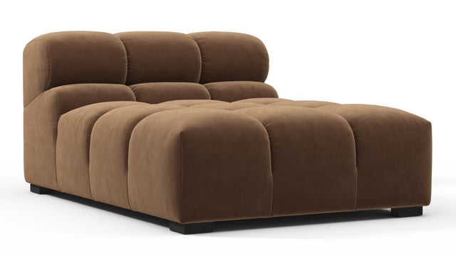 Tufted - Tufted Module, Armless Chaise, Mocha Velvet