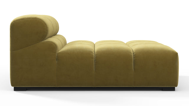 Tufted - Tufted Module, Armless Chaise, Olive Gold Velvet