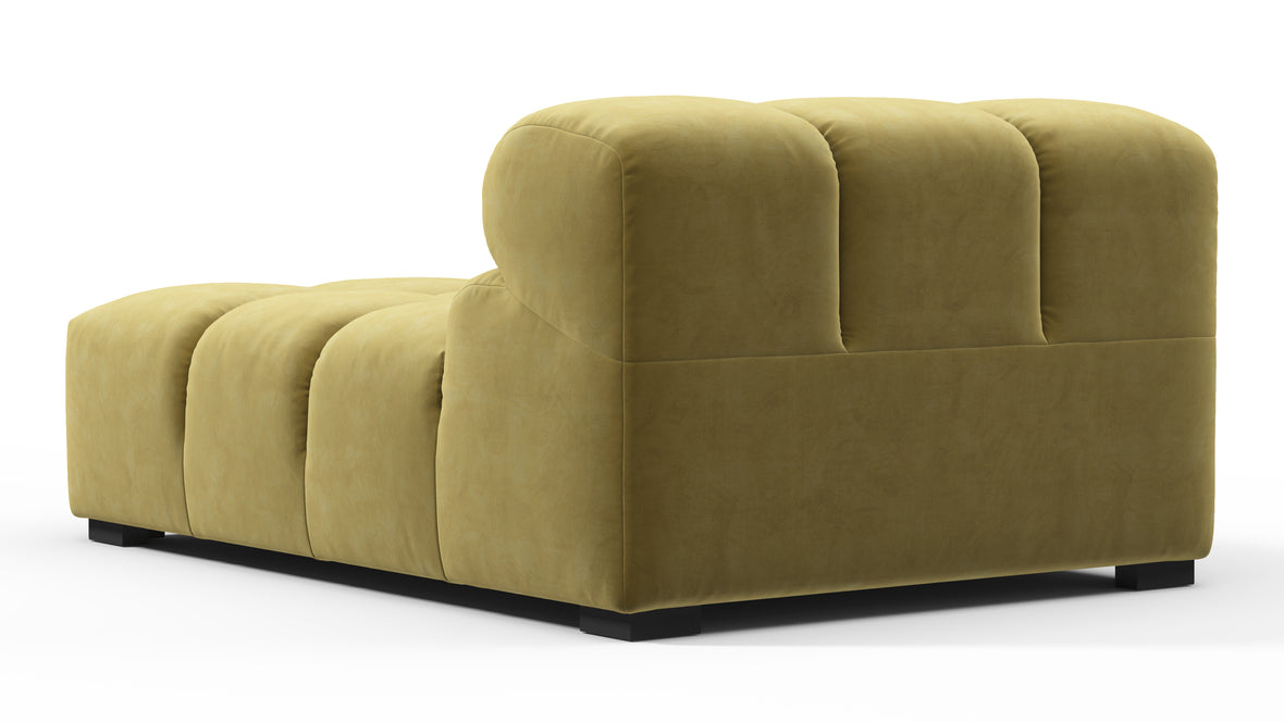 Tufted - Tufted Module, Armless Chaise, Olive Gold Velvet