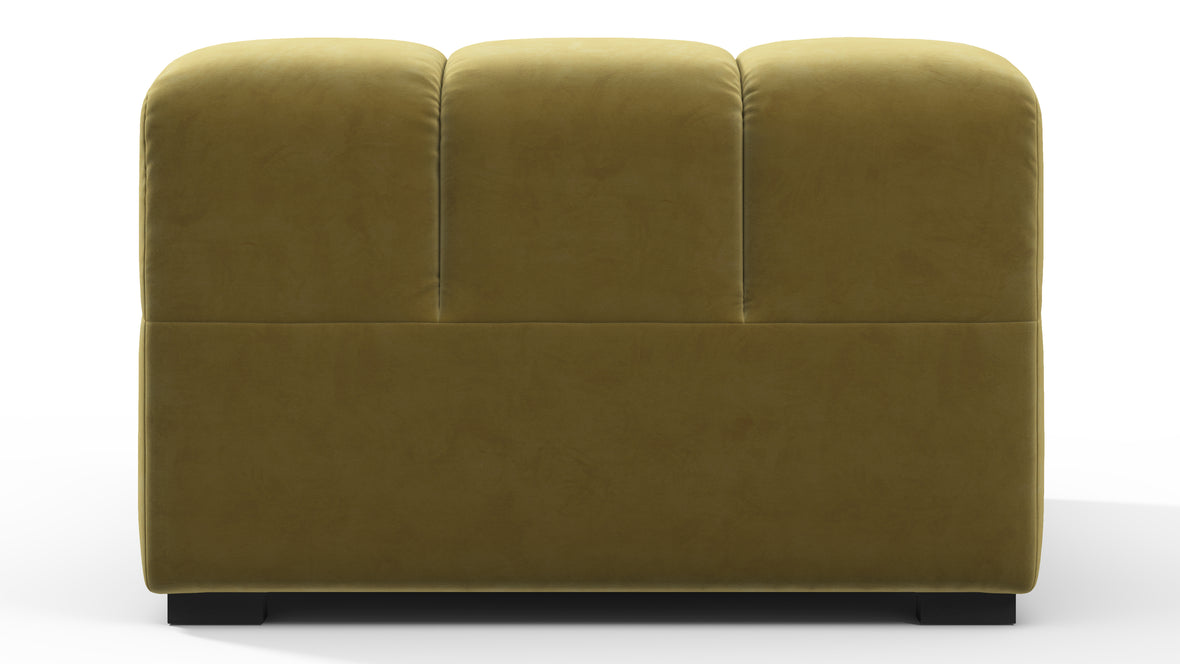 Tufted - Tufted Module, Armless Chaise, Olive Gold Velvet