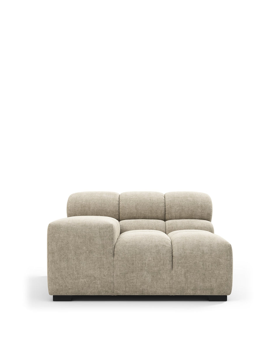 Tufty Module, Left Arm, Beige Gray Chenille – Interior Icons
