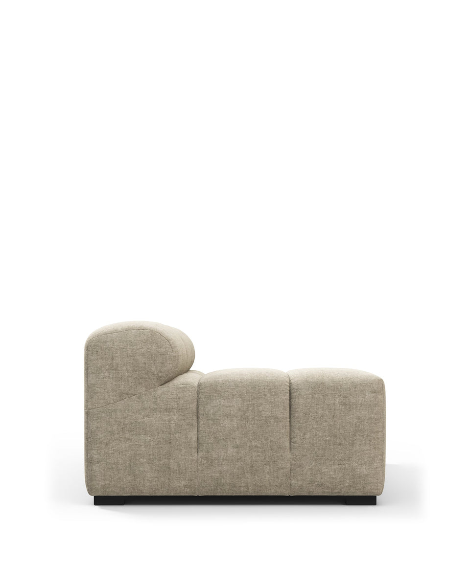 Tufty Module, Left Arm, Beige Gray Chenille – Interior Icons