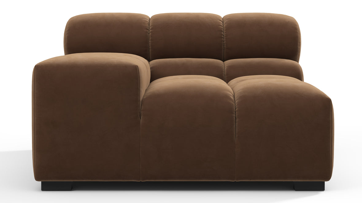 Tufted - Tufted Module, Left Arm, Mocha Velvet