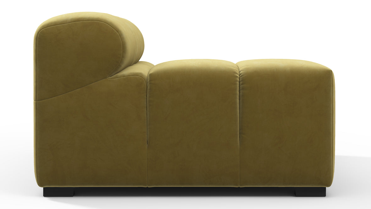 Tufted - Tufted Module, Left Arm, Olive Gold Velvet