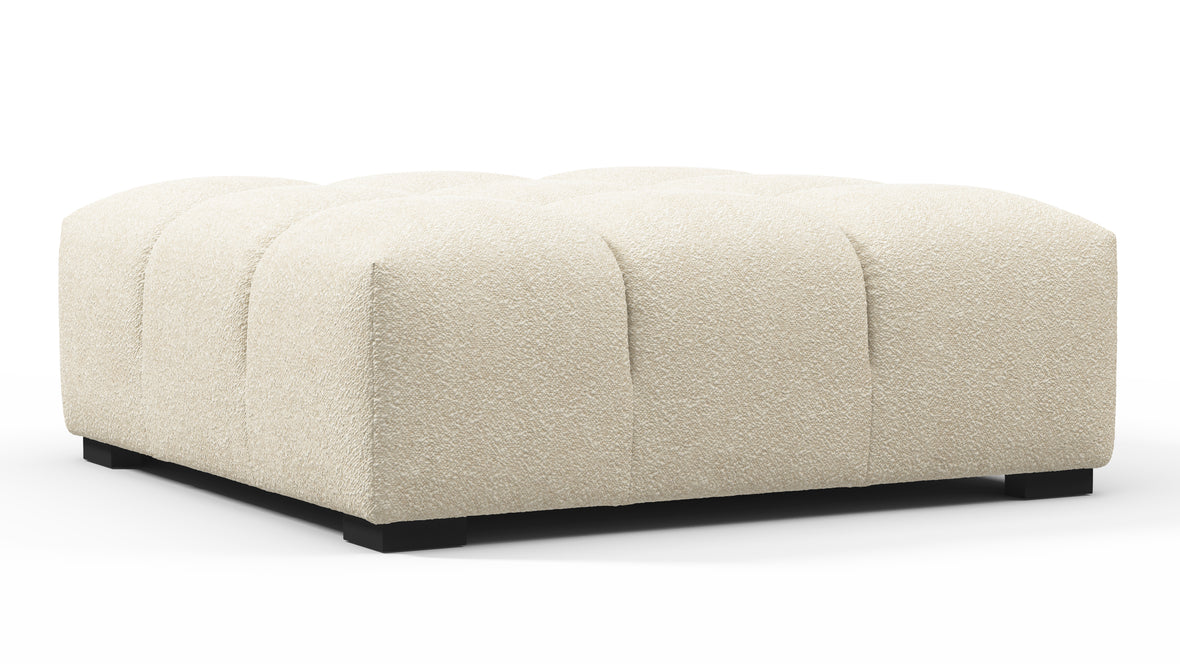 Tufted - Tufted Ottoman, Eggshell Boucle