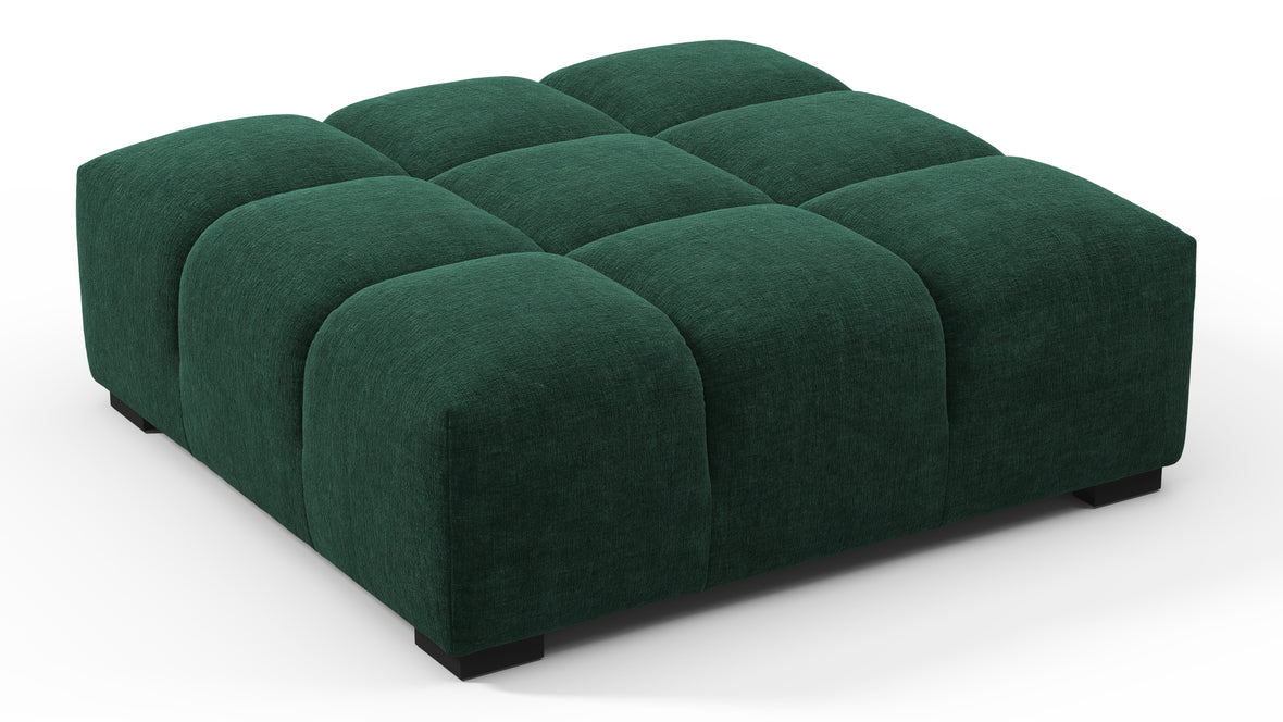 Tufted - Tufted Ottoman, Forest Green Chenille