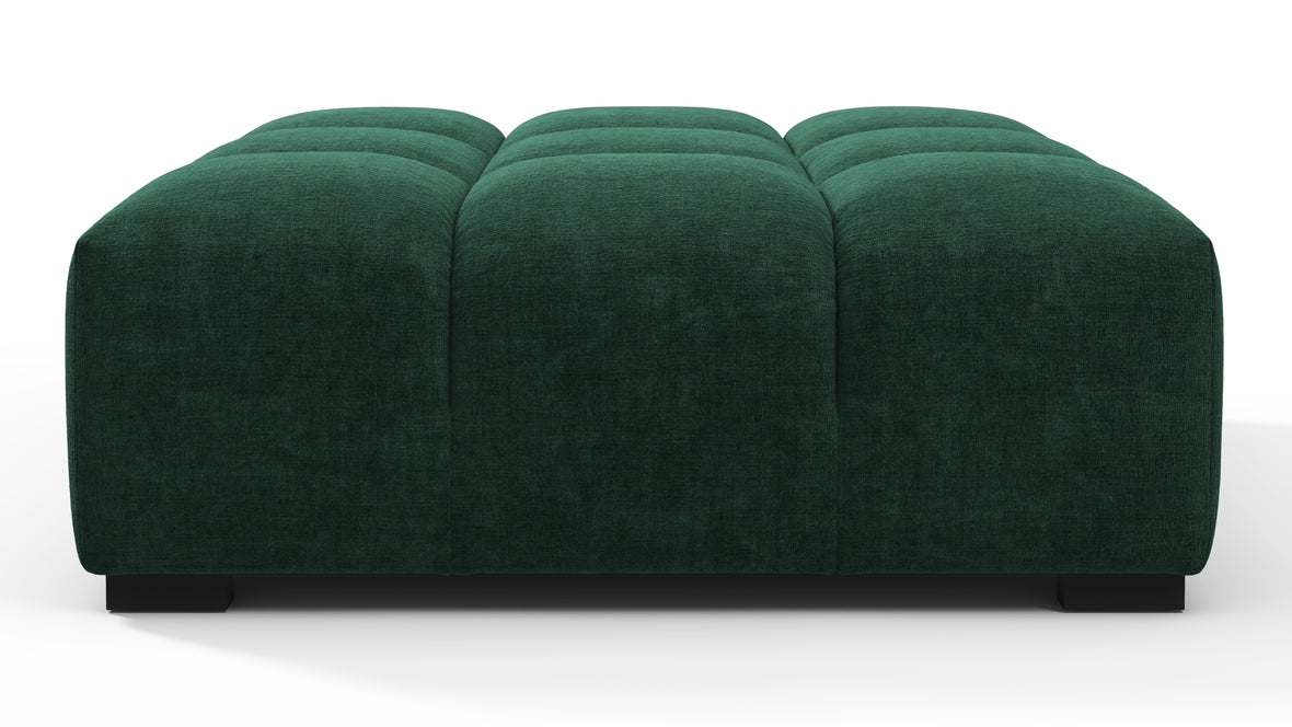 Tufted - Tufted Ottoman, Forest Green Chenille