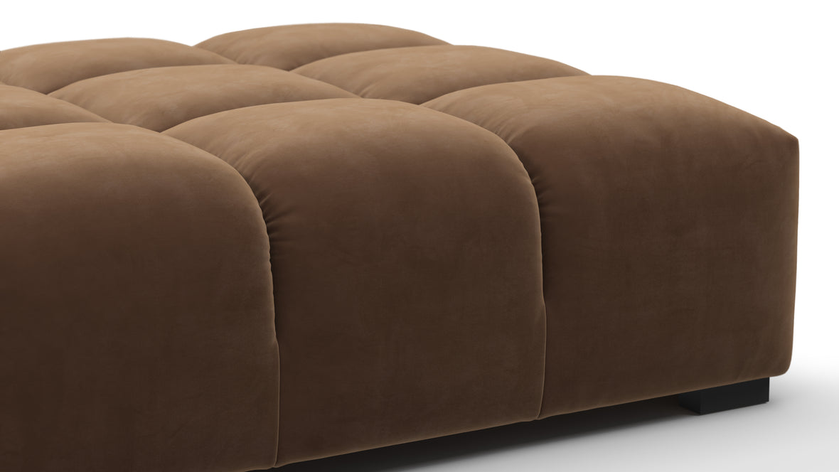 Tufted - Tufted Ottoman, Mocha Velvet