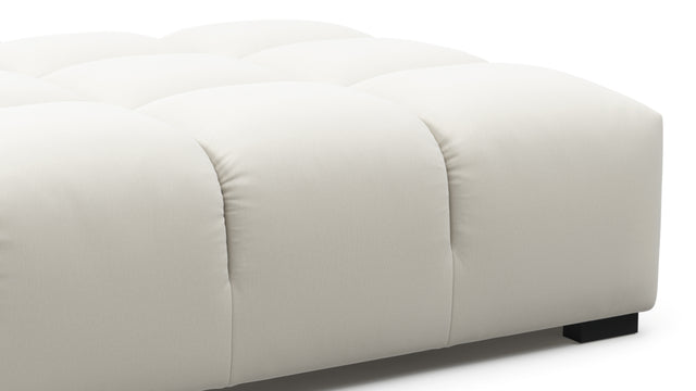 Tufted - Tufted Ottoman, Oatmeal Brushed Weave