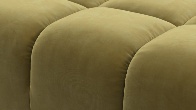 Tufted - Tufted Ottoman, Olive Gold Velvet