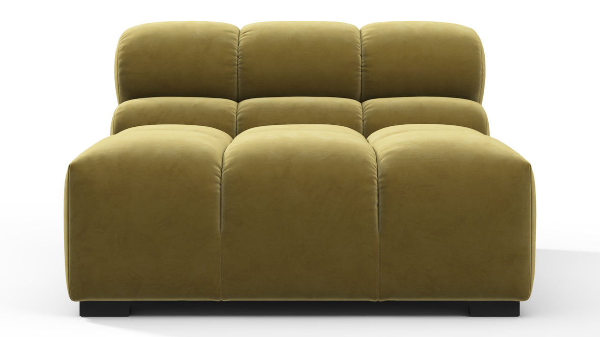 Tufted - Tufted Module, Armless, Olive Gold Velvet