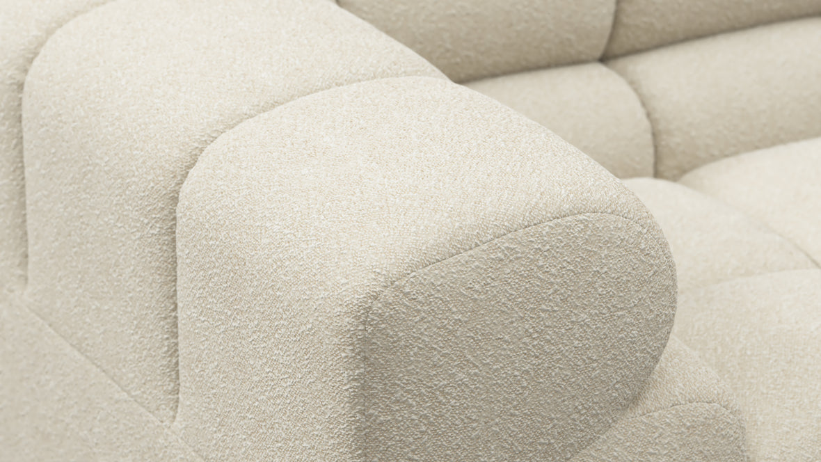 Tufted - Tufted Module, Extra Large Left Corner, Eggshell Boucle