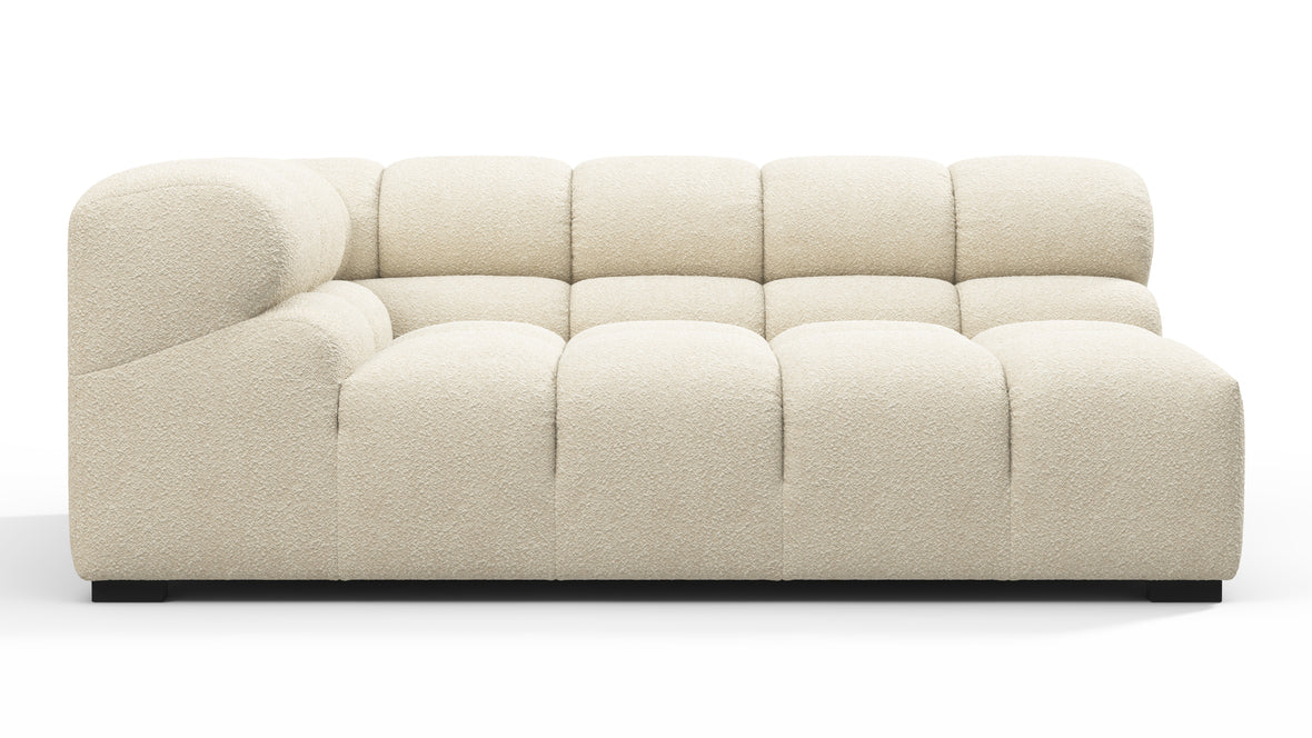 Tufted - Tufted Module, Extra Large Left Corner, Eggshell Boucle