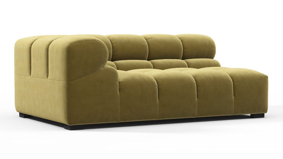 Tufted - Tufted Module, Extra Large Left Corner, Olive Gold Velvet