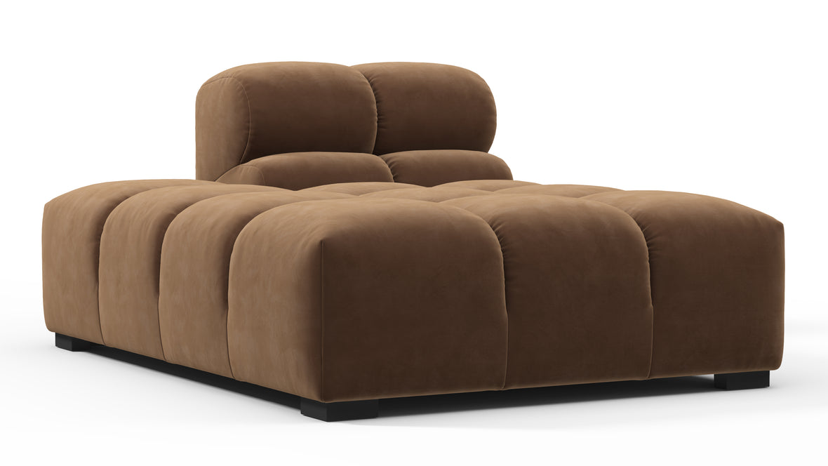 Tufted - Tufted Module, Left Chaise, Armless, Mocha Velvet