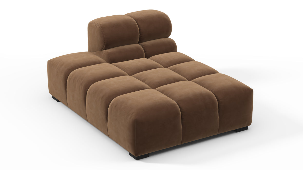 Tufted - Tufted Module, Left Chaise, Armless, Mocha Velvet