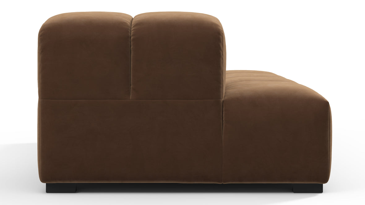 Tufted - Tufted Module, Left Chaise, Armless, Mocha Velvet