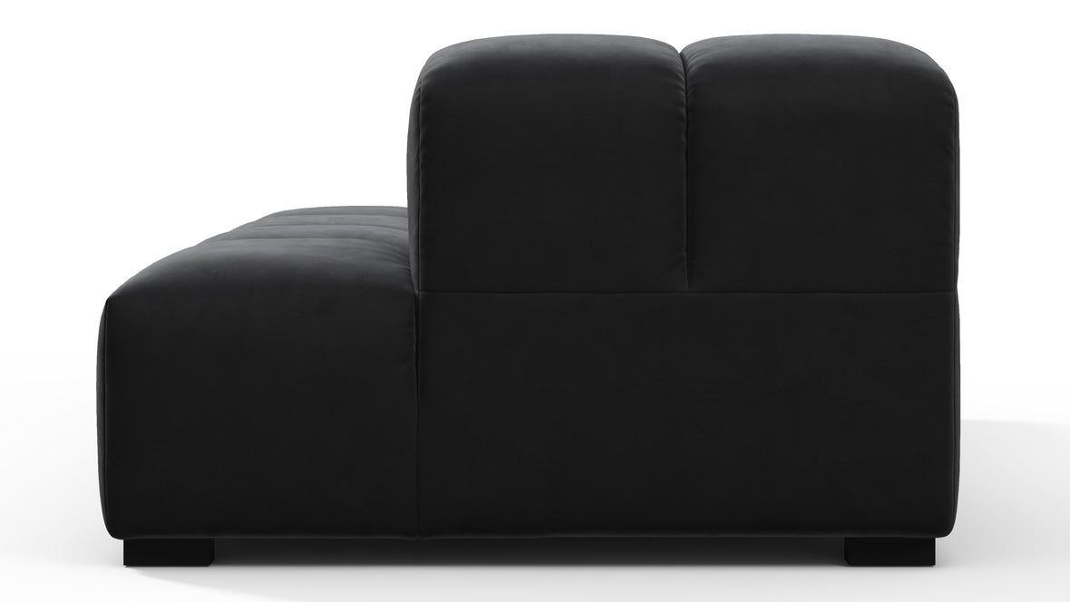 Tufted - Tufted Module, Right Chaise, Armless, Black Velvet