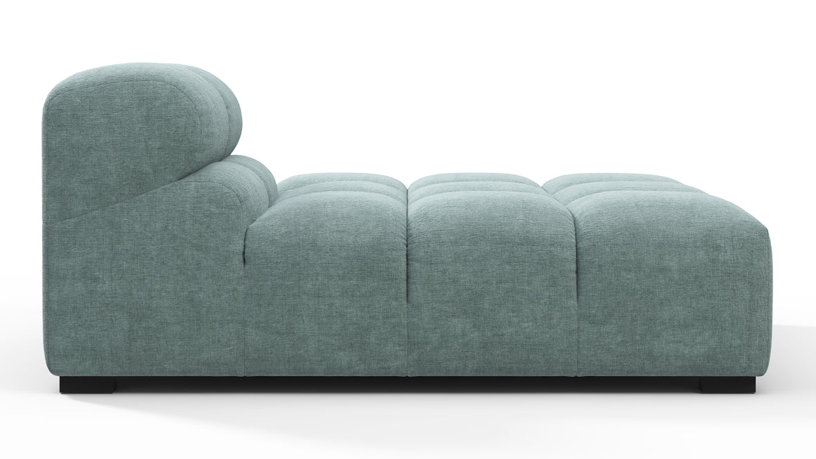 Tufted - Tufted Module, Right Chaise, Armless, Cerulean Chenille