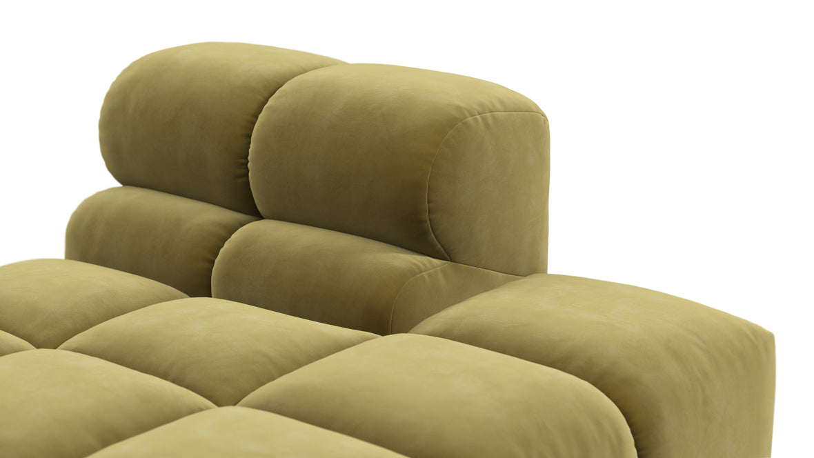 Tufted - Tufted Module, Right Chaise, Armless, Olive Gold Velvet