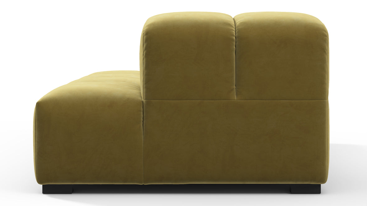 Tufted - Tufted Module, Right Chaise, Armless, Olive Gold Velvet