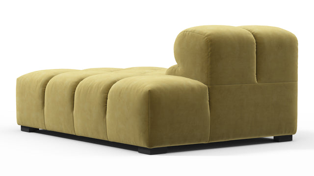 Tufted - Tufted Module, Right Chaise, Armless, Olive Gold Velvet