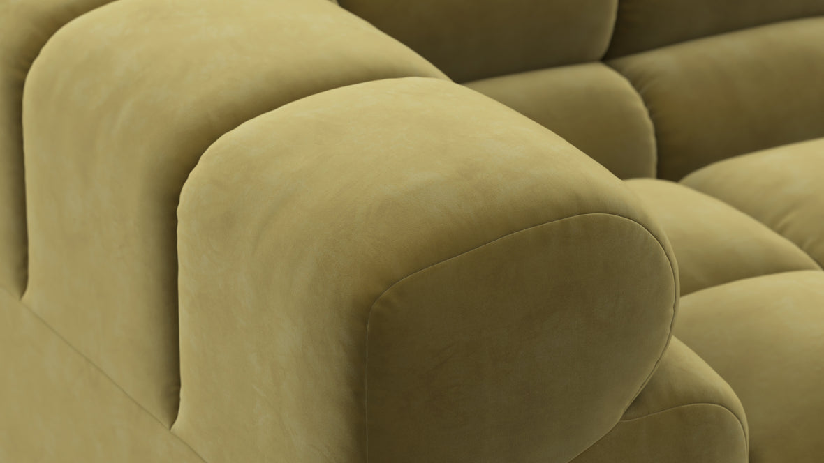 Tufted - Tufted Module, Left Corner, Olive Gold Velvet