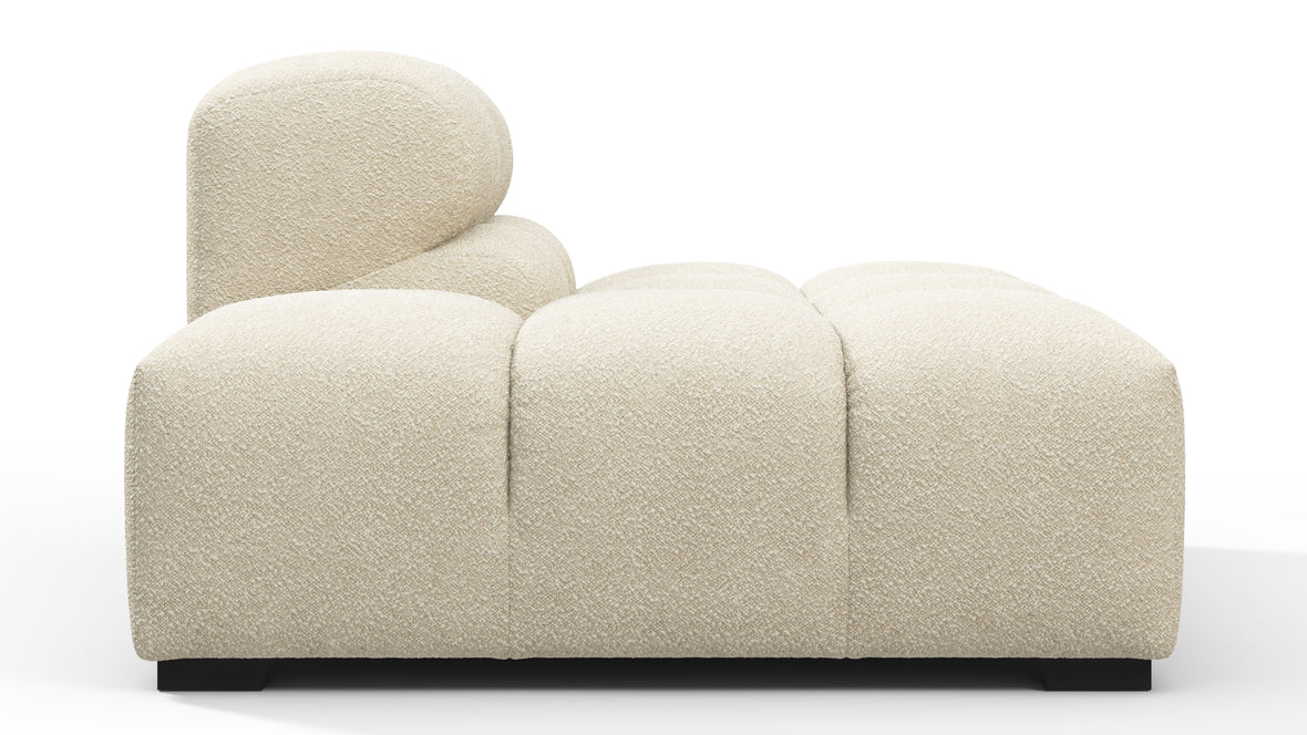 Tufted - Tufted Module, Left End, Armless, Eggshell Boucle